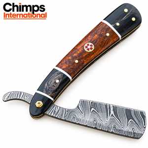 Navaja Plegable Tradicional Hecha a Mano de Acero de Damasco, Lista para Afeitar, para Uso Industrial y de Barbería, con Mango de Madera, OEM Disponible - Product Image 4