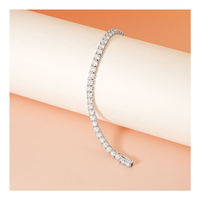Pulsera de Tenis de Oro de 14K Premium con Diamantes Completos, Certificación IGI, Cadena Fina de Dos, Tres o Cuatro Milímetros, Lujo Unisex AMBER JEWELS
