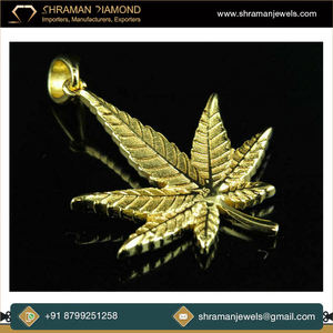 Trendy Collection Women's Fine Jewelry Custom 10k <b>Solid</b> Gold Iced Floral Leaf Clover Inspired Moissanite Pendant <b>Necklace</b> Gift - Product Image 6