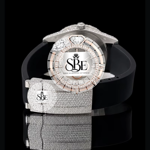 Reloj de Lujo con Diamantes, 42 mm, Redondo, Automático, Analógico, Números Romanos, Correa de Acero Inoxidable, Cierre Desplegable, Unisex - Product Image 3