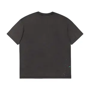 2024, venta al por mayor, camiseta con salpicaduras de pintura, camiseta Vintage desgastada, Camiseta de algodón orgánico, camisetas con estampado de pintura para hombres - Product Image 1