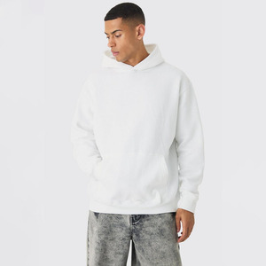 Custom Logo 100% Cotton White Pullover Hoodies Winter New Streetwear Oversized Print Thick French Terry Zipper Design Men 6XL - Product Image 1