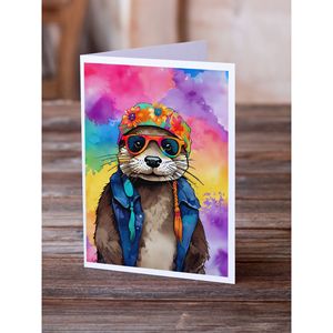 Lunatique A7 Taille 5x7 Nouveau Hippie Animal Loutre Cartes Vierge Pack de 8 avec Enveloppes Cartes de Voeux - Product Image 2