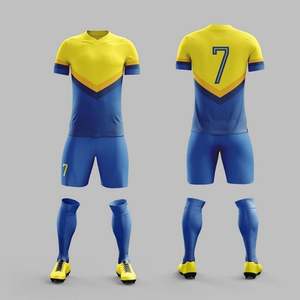 Maillot de football pour homme de haute qualité, 100% polyester, respirant, léger, personnalisable avec le nom de l'équipe, uniforme d'entraînement de football - Product Image 4