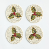 Magnifique ensemble de perles de rocaille brodées à la main pour Noël, pour la création de sous-verres perlés et l'artisanat de broderie, pour la décoration des fêtes