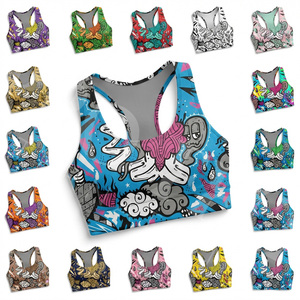 Nuevo Diseño, Sujetador Deportivo con Estampado Personalizado, Espalda Cruzada, para Gimnasio, Entrenamiento, Yoga, Ropa Deportiva Activa, Transpirable, de Alta Resistencia, para Mujer - Product Image 1
