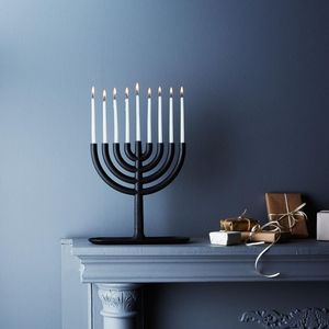 Ménorah artistique rustique en aluminium doré, style branche de racine, à 9 branches, en métal, pour Hanouka, décoration de maison pour les fêtes juives - Product Image 4