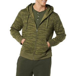 Sweat-shirt à capuche zippé pour homme, coupe classique, couleur unie, en polaire, veste décontractée avec poches, respirant, pour l'automne - Product Image 6