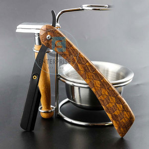 Maquinillas de Afeitar Rectas de Acero Inoxidable con Mango de Madera para Hombre, Fabricadas en Fábrica, Calidad Premium, Duraderas y Reutilizables - Product Image 6