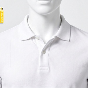 SAMAVIA Polo Homme Blanc à Manches Courtes Couleur Unie Décontracté Tissu Oxford Tissé Coupe Classique Boutons Fabricant - Product Image 4