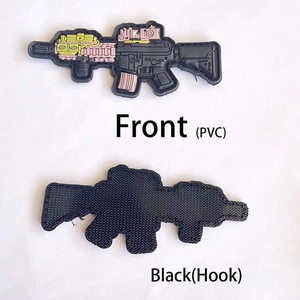 Parches de goma PVC 3D OEM, mini insignias, pegatinas tácticas, parches para mochila con gancho, parches de dibujos animados con letras y eslóganes, impermeables. - Product Image 2