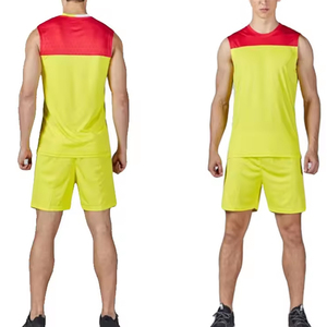 Ensemble de maillots de volley-ball sans manches pour hommes, bleu, jaune, marine, respirant, en polyester, uniforme adulte - Product Image 6