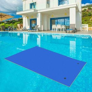 Lit flottant pour adultes de 18 pieds jaune/bleu sur l'eau, matelas aquatique - Product Image 6