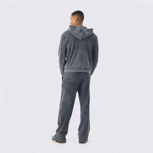 Pantalones Deportivos Unisex Personalizados de Felpa de Algodón Grueso, Lavado Ácido, Estilo Vintage, Efecto Desgastado por el Sol, para Hombre - Product Image 5