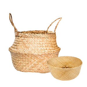 Paniers décoratifs faits à la main en jonc de mer pour couvrir des pots de plantes, stocker des aliments et des fruits, artisanat vietnamien - Product Image 1