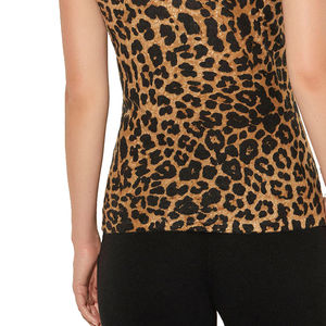 Camiseta sin mangas para mujer con estampado de leopardo, estilo sublimado, casual, ajustada, al por mayor - Product Image 5