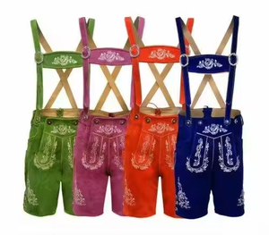 Shorts en cuir véritable bavarois ZASSON SPORTS, modèle unisexe pour l'Oktoberfest, personnalisables avec votre propre marque, référence ZSF-Bjj-9047 - Product Image 1