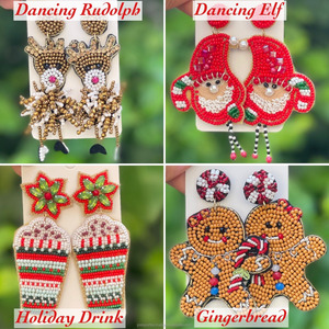 Pendientes de gota chapados en oro con corazón, bordado de cuentas de semillas hecho a mano, joyería de lentejuelas coloridas, accesorios clásicos de fiesta para mujer - Product Image 6