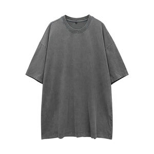 Camiseta de Alta Calidad, Nueva Llegada, OEM, Venta al Por Mayor, Logotipo Personalizado, Camiseta de Algodón 100% Lavado Ácido, Camiseta Holgada Lisa para Hombre - Product Image 1