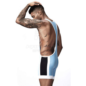 Traje de Lucha Libre de Nuevo Diseño, Compresión para Hombre, Personalizado, Reversible, Parte Delantera de Spandex/Poliéster, Ligero, de Secado Rápido y Transpirable - Product Image 4