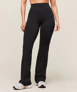 Pantalones de yoga de pierna ancha para mujer, estilo bootcut, de spandex suave, para entrenamiento, con apliques personalizados, precio de fábrica - Product Image 1