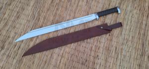 INCROYABLE HAUT POLISH D2 ACIER WRAP CUIR POIGNÉE VIKING SEAX ÉPÉE NMT-2533 - Product Image 4