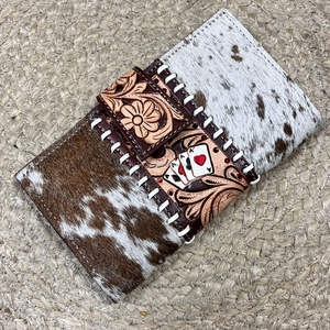 Nuevas Carteras de Mujer de Cuero Genuino con Diseño Floral Grabado en Piel de Vacuno, Múltiples Ranuras para Tarjetas, Protección RFID, Cartera de Viaje - Product Image 4