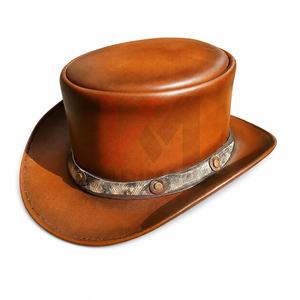 Chapeaux de cowboy en cuir de qualité supérieure, en cuir de vache véritable, pour ranch et rodéo, service OEM de marque privée pour les marques de vente au détail et les boutiques. - Product Image 1