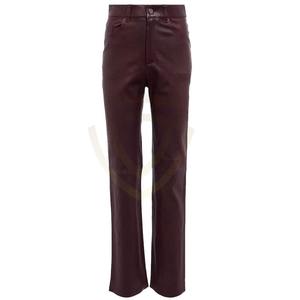Pantalones de cuero para mujer de PU con nuevo diseño de moda, con MOQ bajo en diferentes colores, pantalones de cuero para mujer más vendidos. - Product Image 1