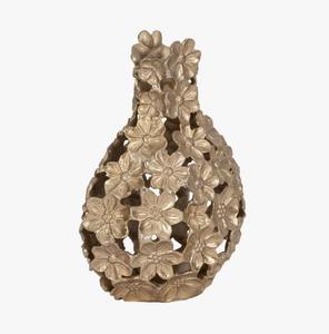 Jarrón de metal con diseño floral y acabado dorado artístico, perfecto para regalos, arreglos decorativos y decoración de eventos, procedente de la India. - Product Image 6