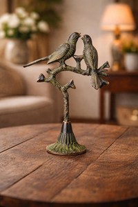 Figurine d'oiseau en laiton peinte à la main SHUBHAM, gravure polie, ornement religieux, plaqué or, décoration d'intérieur, cadeau - Product Image 2