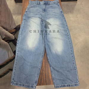 New Custom Logo Plus Size <b>Canvas</b> Eco-Friendly <b>Animal</b> Print Vintage High Waisted Wide Leg Loose Micro Elastic Boyfriend Pant for - Product Image 1