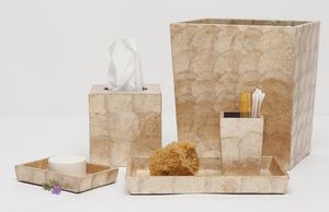 Juego de accesorios de baño decorativos de nácar, estilo antiguo, hechos a mano, decoración de tocador de lujo, artículos esenciales de primera calidad para el hogar y hoteles - Product Image 4