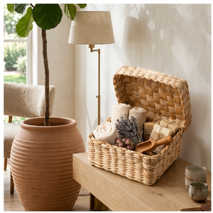 Handwoven Paper Rope <b>Storage</b> <b>Basket</b> <b>Rectangular</b> Organizer Bin Multifunctional Hamper for Home Office Decor - Product Image 2