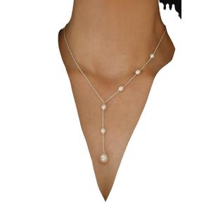 Collier de perles d'eau douce naturelles haut de gamme avec un design de niche, chaîne de clavicule polyvalente, collier à pampilles ciel étoilé de luxe léger - Product Image 5