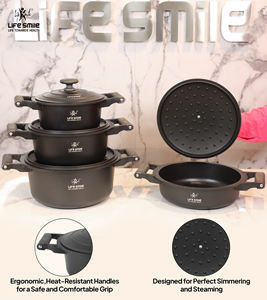 Juego de Utensilios de Cocina Antiadherentes Premium con Mangos de Baquelita Resistentes al Calor, Tapas Metálicas Ahorradoras de Energía y Base Apta para Inducción - Product Image 5