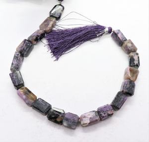 Perles de Charoïte Naturelle Facettées Bleu Ombré en Forme de Nugget 10x14 MM, Perles de Gemmes Facettées en Charoïte Naturelle Forme Roulée 9 Pouces pour Bijoux - Product Image 5