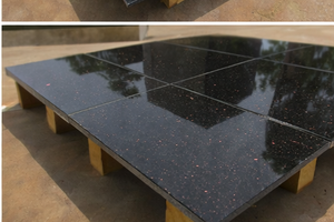 Black <b>Galaxy</b> Granite-Polished Block for Indoor Outdoor Flamed Surface - Product Image 3