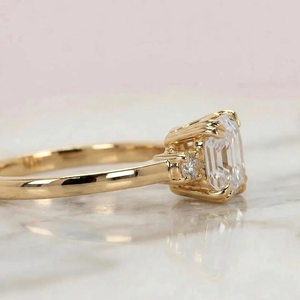 Bague de fiançailles classique en or jaune avec diamant taille Asscher brillant de 2 carats, bijoux pour femme, pierre naturelle - Product Image 6