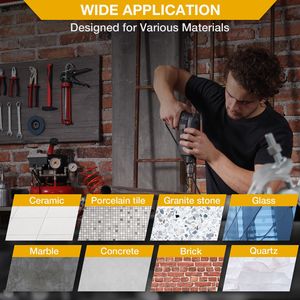 Kit de 6 pièces pour scie cloche diamantée multifonctionnelle Forets brasés sous vide pour carrelage Brique en céramique Forets à noyau diamanté 6 pièces - Product Image 3