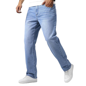Jeans en denim délavé pour hommes, style moderne, OEM ODM, vente en gros, pantalons en denim décontractés pour tous les jours, production sur mesure - Product Image 1