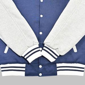 Veste Letterman Varsity de baseball personnalisée de haute qualité pour hommes col montant avec broderie fabricant de manches en cuir enduit - Product Image 5