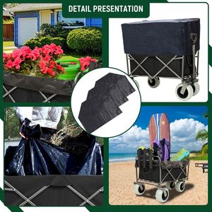 Carrello Utilitario Pieghevole in Acciaio per Ogni Terreno con Ruote Grandi, Capacità 225 kg, Portacanne da Pesca, Ideale per Spiaggia e Sabbia - Product Image 3