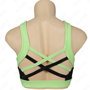 Soutiens-gorge de sport mi-longueur en spandex/nylon, coupe ajustée, leggings de yoga élastiques, performance premium, respirant, écologique, style uni - Product Image 2