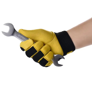 Gants de soudage en cuir de chèvre pleine fleur, antidérapants, durables, flexibles, personnalisables, texture lisse, épaisseur 11 oz, 10 pouces - Product Image 1