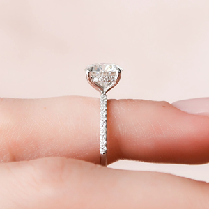 แหวนหมั้นเพชรทรงกลมเพาะเลี้ยงในห้องปฏิบัติการ ทอง 14K แบบหนามเตย สำหรับผู้หญิง เครื่องประดับแทนเพชร - Product Image 2