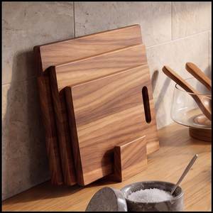 Planche à découper carrée en bois naturel de qualité supérieure avec poignée, épaisseur 1,3 cm, passe au lave-vaisselle, non toxique, facile à nettoyer - Product Image 1
