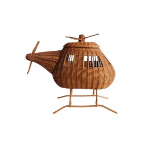 Hélicoptère jouet en rotin fait main pour enfant, panier de rangement en osier naturel pour chambre d'enfant, cadeau écologique pour enfants, vente en gros - Product Image 3