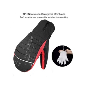 Gants de ski unisexes en cuir personnalisés, gants de sport pour hommes et femmes, mitaines de ski chaudes, mitaines de snowboard personnalisées pour les sports d'hiver - Product Image 3