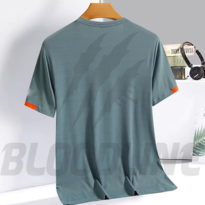 T-shirt en coton 100% pour homme, blanc, coupe classique, col en V, manches classiques, en molleton 220g, tricoté, formel, séchage rapide, uni - Product Image 5
